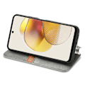 Pikkukuva 5 / 6: Nahkakotelo With A Stylish Rhombus Imprint For Motorola Moto G73 - Harmaa Silver grey