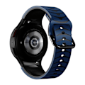 Miniatyrbillede 1 af 5: Samsung Galaxy Watch 5 / 5 Pro / 4 buet linje stil silikone urrem - Mørkeblå / Sort Blue