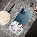 Miniatyrbillede 2 af 5: Fleksibelt cover til iPhone 14 Pro, julemønstertryk Velbeskyttet mobiltelefontaske - Julesne White