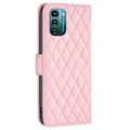 Miniatyrbillede 2 af 2: Rhombus Mønster Matte Flip Case til Nokia G11 / G21 - Lyserød Pink