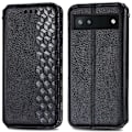 Pikkukuva 1 / 2: Nahkakotelo With A Stylish Rhombus Imprint For Google Pixel 6a - Musta Black