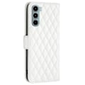 Miniatyrbillede 2 af 2: Rhombus Mønster Matte Flip Case til Motorola Moto G200 5G / Edge S30 - Hvid White