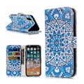Miniatyrbillede 1 af 2: iPhone Xs Max læderetui med mønsterprint - Unique Flower Blue