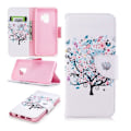 Miniatyrbillede 1 af 2: Samsung Galaxy S9 Printet Mønster PU læder flip etui - Blomster Træ Multicolor