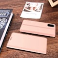 Pikkukuva 2 / 2: Sileä ja ohut premium-PU-nahkakotelo Sony Xperia 5 II - Ruusukulta Pink