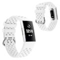 Miniatyrbillede 1 af 2: Fitbit Charge 4 / 3 urrem med firkantet hul i silikone - Hvid White