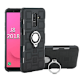 Miniatyrbillede 1 af 2: Samsung Galaxy J8 (2018) beskyttelsesetui i kombimaterialer med geometrisk mønster - Sort Black
