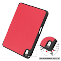 Miniatyrbillede 4 af 6: iPad 10.9 (2022) Tablet-etui i vegansk læder Tri-fold Stand Auto Wake / Sleep Beskyttelsescover med penneplads - Rød Red