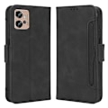 Miniatyrbillede 1 af 2: Stilfuldt Læder Etui med Pung til Motorola Moto G32 - Sort Black