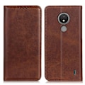Miniatyrbillede 1 af 2: Nokia C21 flip etui i ægte læder med pung – Brun Brown