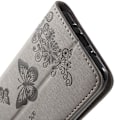 Pikkukuva 2 / 2: Moberg Samsung Galaxy J3 (2016) Nahkakotelo Läpällä - Harmaa Silver grey