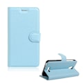Miniatyrbillede 1 af 2: Mankell Alcatel Pop 4 læder-etui med litchi overflade - Lyseblå Blue