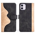 Miniatyrbillede 1 af 2: To-farvet iPhone 11 læderetui - Sort Black