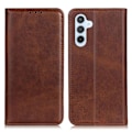 Miniatyrbillede 1 af 6: Flip Etui med Pung i Ægte Læder til Samsung Galaxy A24 4G - Kaffe Brown