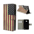 Pikkukuva 1 / 2: Moberg Microsoft Lumia 640 Nahkakotelo Korttitaskuilla - Vintage USA Lippu Multicolor
