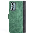 Miniatyrbillede 2 af 2: To Farvet Læder Flip Case til Motorola Moto G Stylus 5g (2022) - Grøn Green