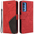 Miniatyrbillede 1 af 2: Tekstureret Læder Etui med Strop TilMotorola Edge 20 Pro - Rød Red