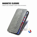 Pikkukuva 5 / 6: Nahkakotelo With A Stylish Rhombus Imprint For Motorola Edge 30 Ultra / X30 Pro - Harmaa Silver grey