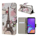 Miniatyrbillede 1 af 2: Samsung Galaxy A9 (2018) kryds tekstur læder flip etui - Eiffel Tårn Multicolor