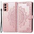 Miniatyrbild 1 av 2: Mandala läder Samsung Galaxy M13 4G fodral - Rosa Rosa