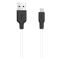 Miniatyrbillede 1 af 2: HOCO X21 Mikroopladerkabel i silikone - Sort & Hvid White