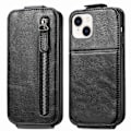 Miniatyrbillede 1 af 6: Lodret iPhone 14 flip etui med lynlås - Sort Black