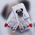 Miniatyrbild 2 av 2: Sony Xperia 10 Plus konstläderfodral med tryck - Mops multifärg