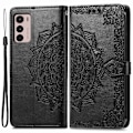 Miniatyrbillede 1 af 2: Mandala Motorola Moto G42 Flip Etui - Sort Black