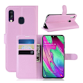 Pikkukuva 1 / 2: Samsung Galaxy A40 litchi nahkakotelo - Pinkki Pink
