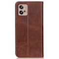 Miniatyrbillede 2 af 2: Flip Etui med Pung i Ægte Læder til Motorola Moto G32 - Kaffe Brown