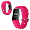 Miniatyrbild 1 av 2: Fitbit Charge 4 / 3 diamond pattern watch band - Rose Size: S Röd