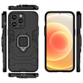Miniatyrbillede 2 af 2: iPhone 14 Pro Max 6,7 tommer Drop Resistant Soft Flexible og Hard Bumpresistent Hybrid Case stødsikkert Phone Cover med Ring Kickstand - Sort Black