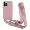 Pikkukuva 1 / 2: Ohut TPU-kotelo, jossa on mattapintainen viimeistely ja säädettävä hihna iPhone 12 Pro Max - Syvä Vaaleanpunainen Pink