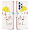 Miniatyrbillede 1 af 2: Wonderland Samsung Galaxy A73 flip etui - Paraply Og Elefant Multicolor