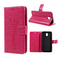 Miniatyrbillede 1 af 2: Samsung Galaxy J3 (2017)  Smuk læder etui med tryk - Rosa Pink