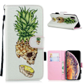 Miniatyrbild 1 av 2: iPhone Xs Max mönstrat flipfodral i läder - Ananas Dödskalle multifärg