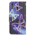 Miniatyrbillede 2 af 2: Samsung Galaxy A40 lædercover med krydsstruktur - smuk sommerfugl Multicolor