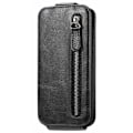 Pikkukuva 2 / 2: Vertical Flip Phone Suojakotelo With Zipper For Samsung Galaxy S21 Ultra 5G - Musta Black