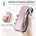 Pikkukuva 2 / 6: Vertical Flip Phone Suojakotelo With Zipper For iPhone 11 Pro Max - Ruusukulta Pink