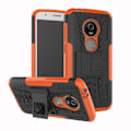 Miniatyrbillede 2 af 2: Motorola Moto E5 Play beskyttelsesetui i kombimaterialer med stativ - Orange Orange