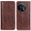 Pikkukuva 1 / 2: Lompakko-style Aitoa Nahkaa Läppäkotelo For OnePlus 11 - Ruskea Brown