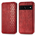 Pikkukuva 1 / 2: Nahkakotelo With A Stylish Rhombus Imprint For Google Pixel 7 Pro - Punainen Red