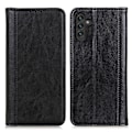 Miniatyrbillede 1 af 2: Samsung Galaxy A13 5G ægte læderetui med magnetisk lukning - Sort Black