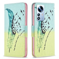 Pikkukuva 1 / 2: Wonderland Xiaomi 12 Pro flip kuoret - Sulka Ja Linnut Green