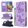 Miniatyrbild 1 av 2: Butterfly läder Samsung Galaxy A51 fodral - Lila Lila