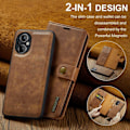 Pikkukuva 2 / 2: DG.Ming OnePlus Nord N20 5G 2-in-1 Lompakko Suojakotelo - Ruskea Brown