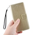 Miniatyrbillede 2 af 2: Crazy Horse Samsung Galaxy A50 læder etui - Guld Gold