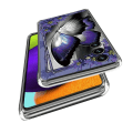Miniatyrbild 3 av 3: Butterfly läder Samsung Galaxy A54 fodral - Lila Lila