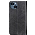 Miniatyrbillede 2 af 2: iPhone 14 flip etui i ægte læder med pung – Sort Black