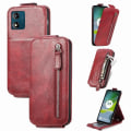 Pikkukuva 2 / 6: Vertical Flip Phone Suojakotelo With Zipper For Motorola Moto E13 - Punainen Red